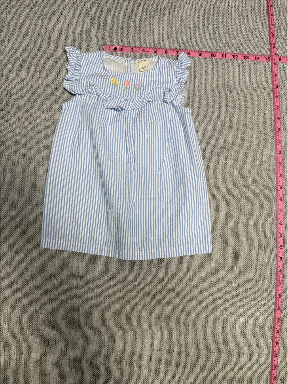 J.Crew Crewcuts Blue Stripe Floral Embroidered Dress 2T